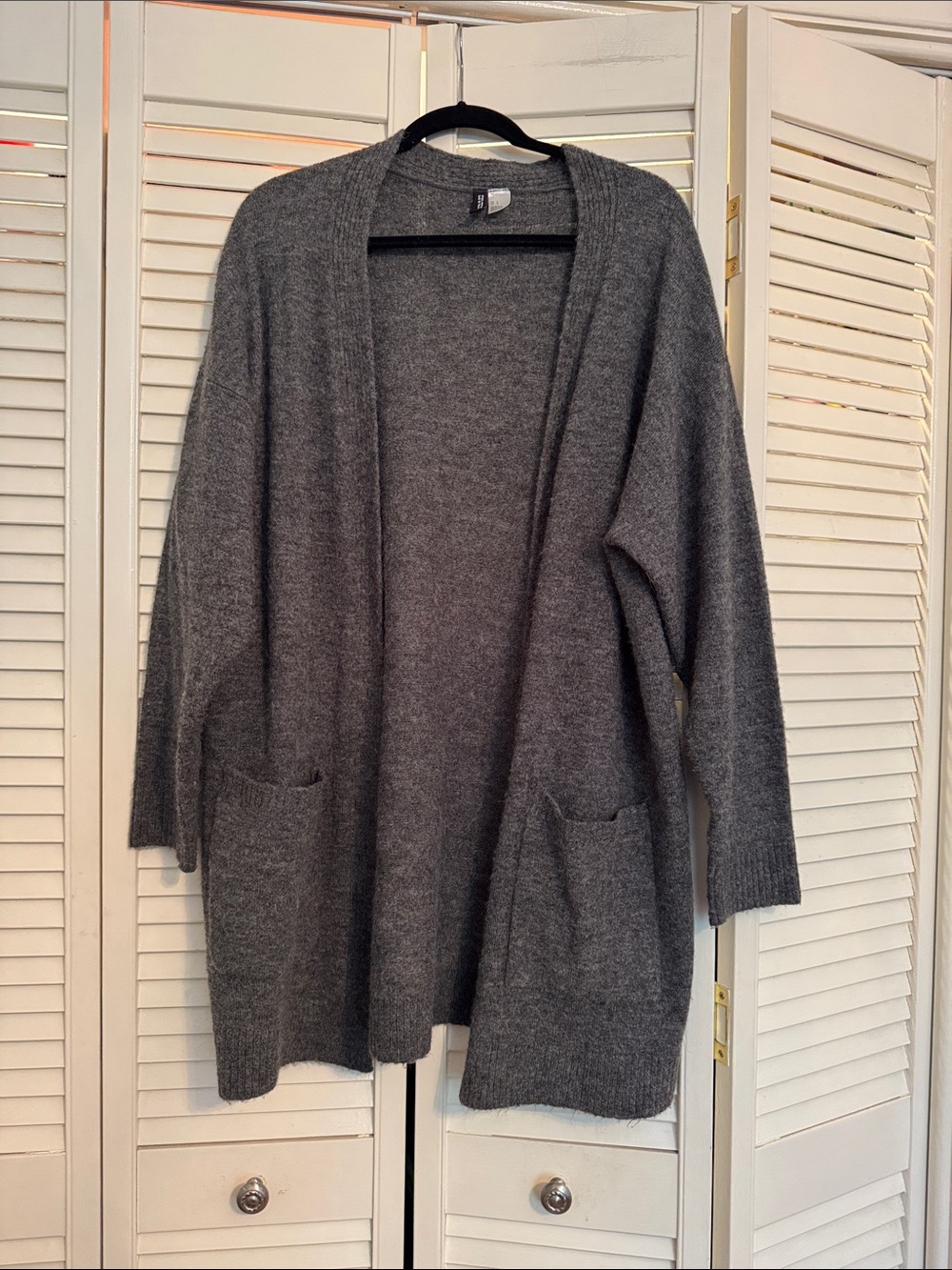 Cozy Open-Front Gray Women's Sweater